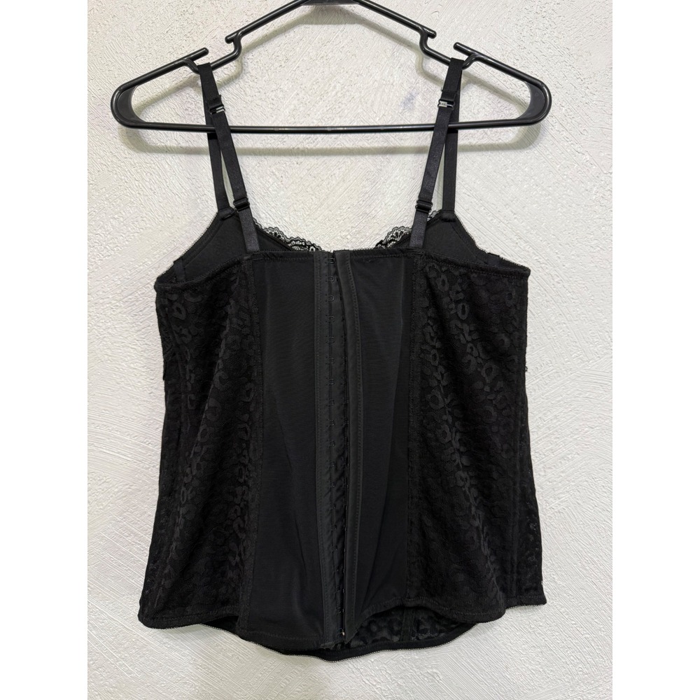 Torrid Size 1 Black Lace Corset Style Bra Spaghetti Strap Lingerie Top - Picture 4 of 6